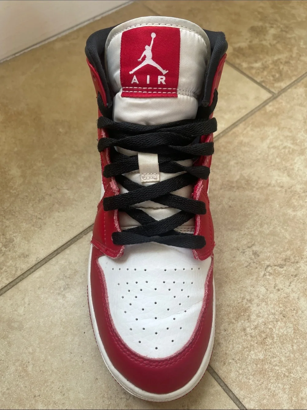 Nike Air Jordan 1 Mid White/Red/Black Basketball Shoes